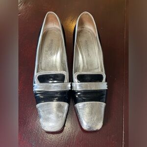 Dolce & Gabbana Women’s Black/Silver Kitten Heel Color Block Size EU 39 (US 8.5)